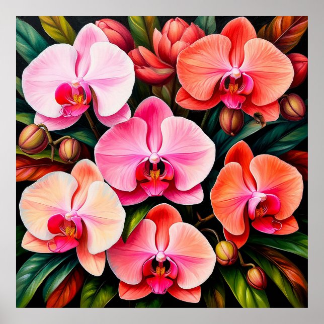 Orquídea Rosa Elegante Decoración de Hogar Sofisti (Frente)