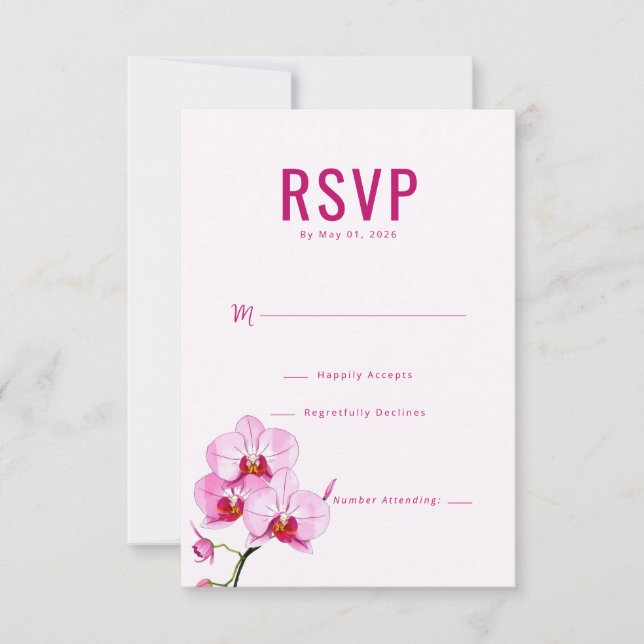 Orquídea Rosa Elegante RSVP (Anverso)