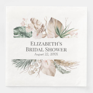 Orquídea tropical Boho y servilleta de papel Monst
