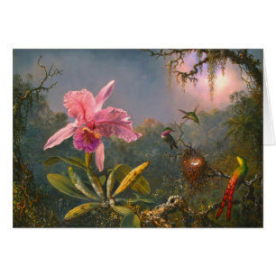 Orquídea y colibríes brasileños 1871