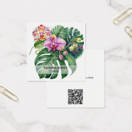 Orquídeas acuáticas y tarjetas de visita Monstera