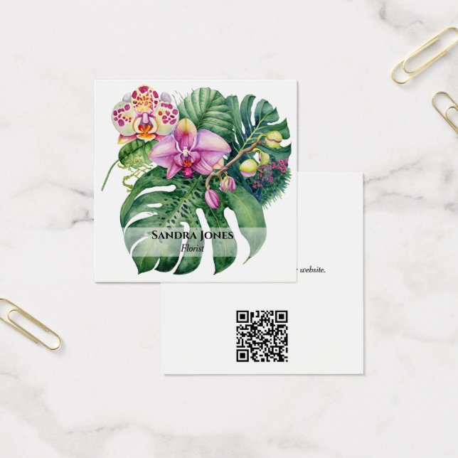 Orquídeas acuáticas y tarjetas de visita Monstera  (Oficina)