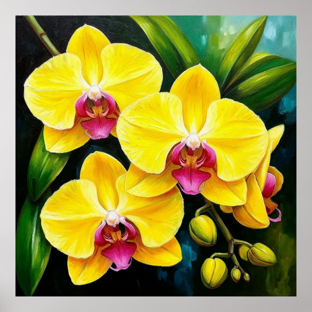 Orquídeas Amarillas Vibrantes Decoración para el H (Frente)