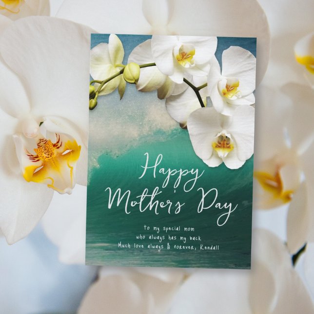 Orquídeas Blancas Tarjeta Feliz Día de las Madres (Subido por el creador)