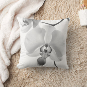 Orquídeas blancos y negros en la almohada del