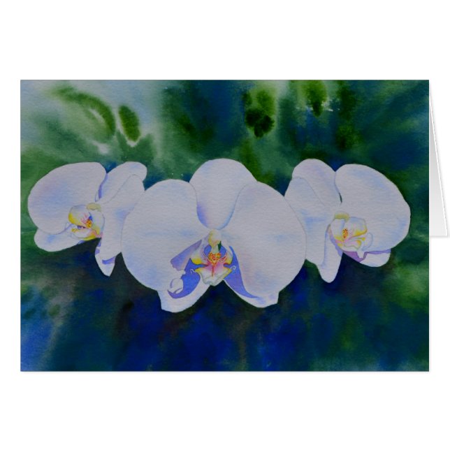 Orquídeas de boho tropical de color blanco elegant (Anverso (Horizontal))