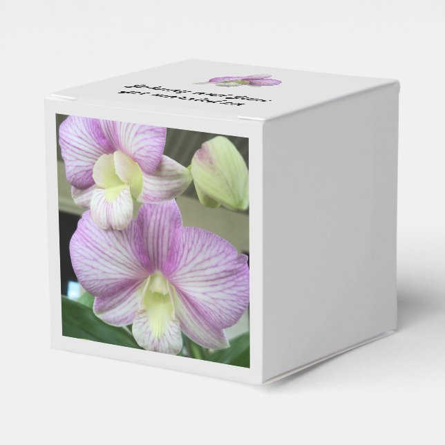 Orquídeas Delicadas en cajas de Favor Personalizad (Costado Anverso)