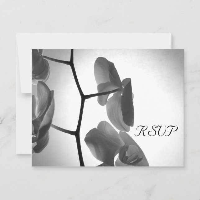 Orquídeas en la tarjeta de respuesta RSVP de la bo (Anverso)