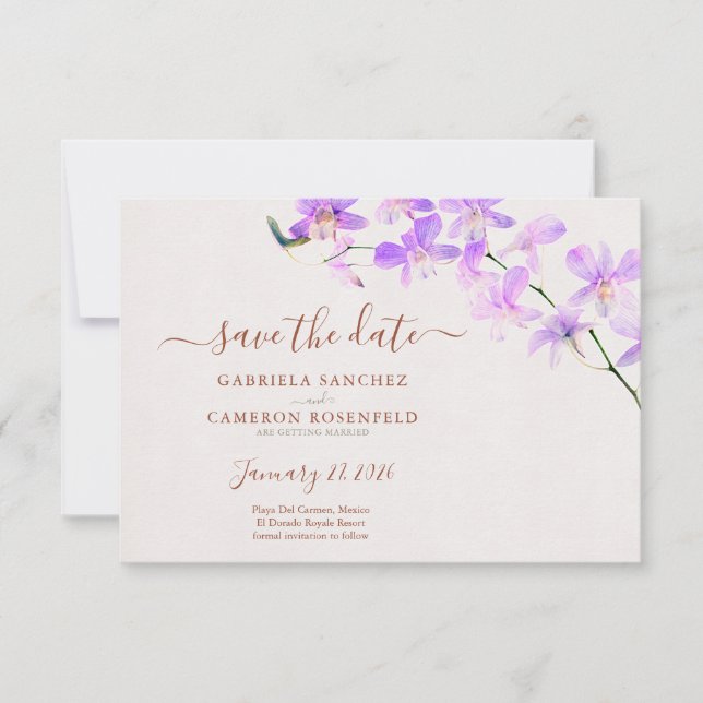 Orquídeas Floral Boda Terracotta (Anverso)