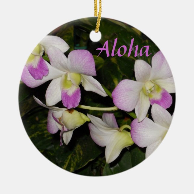 Orquídeas hawaianas adorno de Navidad (Frente)