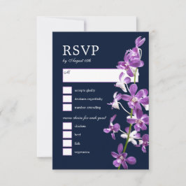 Orquídeas Púrpura, Tarjeta RSVP de Boda Elegante M