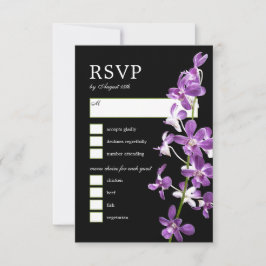 Orquídeas Púrpura, Tarjeta RSVP de Boda Elegante M