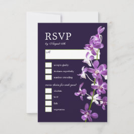 Orquídeas Púrpura, Tarjeta RSVP de Boda Elegante M
