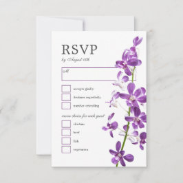 Orquídeas Púrpura, Tarjeta RSVP de Boda Elegante M
