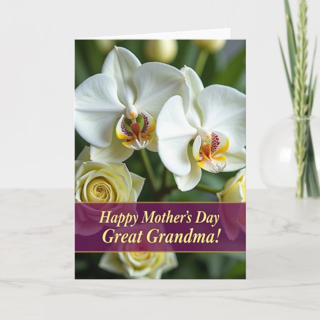 Orquídeas Rayadas Tarjeta de la Bisabuela (Anverso)