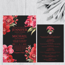 Orquídeas Rojas Todas En Invitaciones De Una Boda