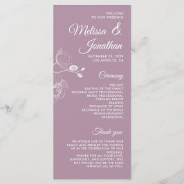 Orquídeas románticas elegante programa de boda mod
