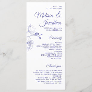 Orquídeas románticas elegante programa de boda mod