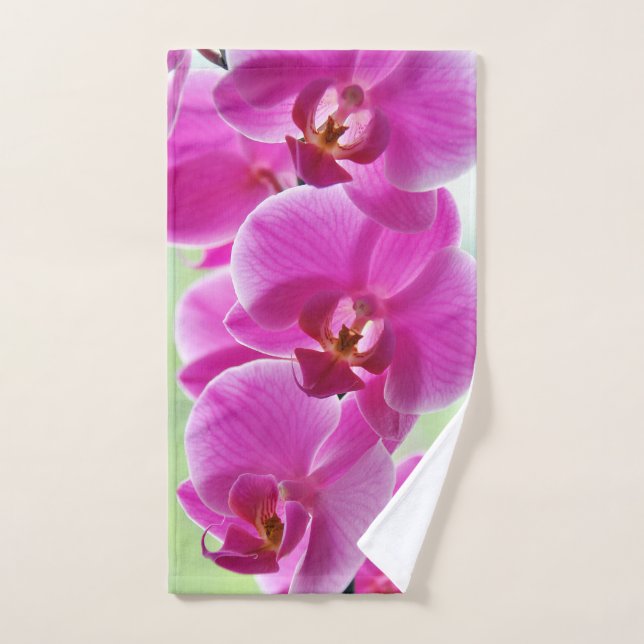 Orquídeas rosadas preciosas (Toalla de mano)