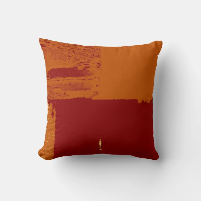 Orrange, almohada Art Déco Retro Marrón (Anverso)