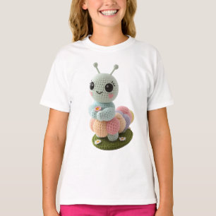 Oruga Acurrucante Camiseta Amiga de Ganchillo Capr