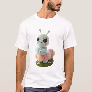 Oruga Acurrucante Una Camiseta Amiga de Ganchillo 