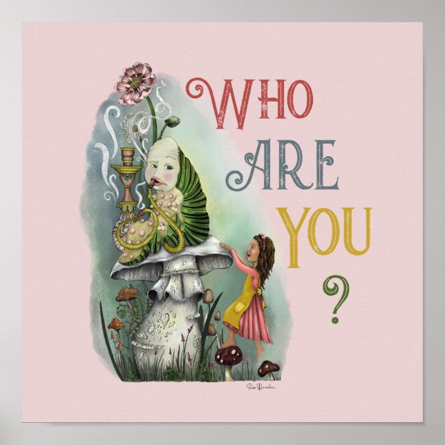 oruga rosada en Alicia en arte de maravillas (Frente)