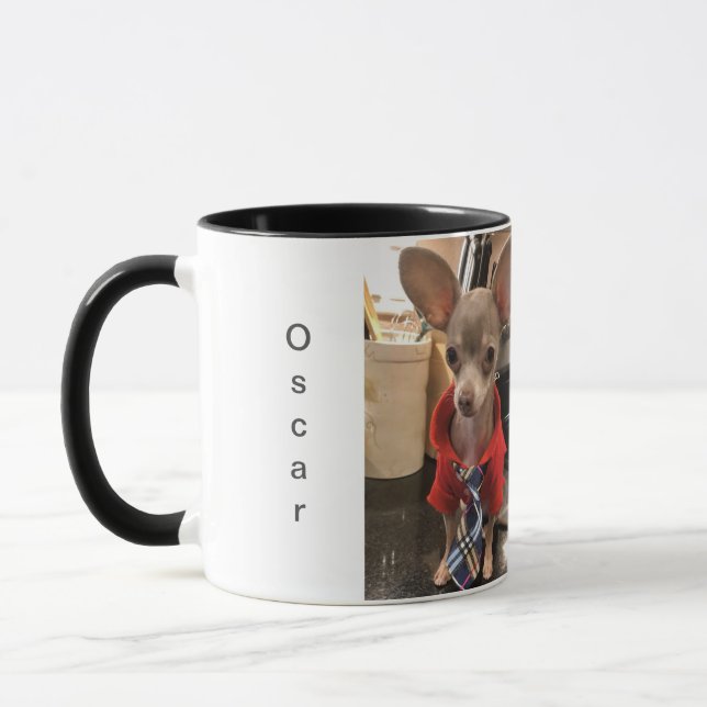 Óscar la taza de café azul de la chihuahua (Izquierda)