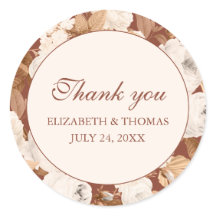 Oscura Terracota Gracias Pegatina redonda con Peon