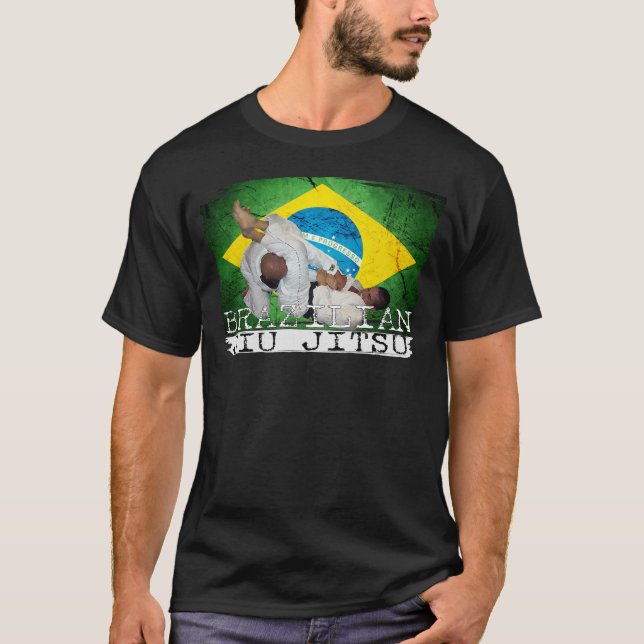 Oscuridad brasileña de la camiseta de Jiu Jitsu (Anverso)
