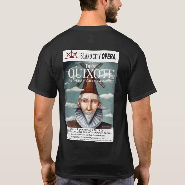 Oscuridad de la camiseta del Don Quijote de la (Reverso)