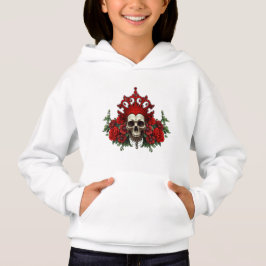 Oscuridad real, corazón gótico y cráneo.