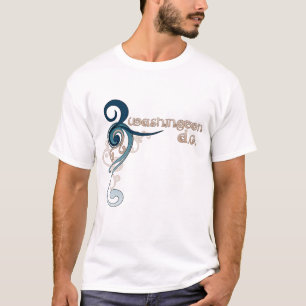 Oscuridad rizada azul de la camiseta del