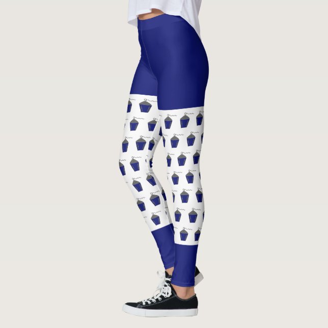 Oscuro azul Bryn Mawr Lantern Pattern Leggings (Izquierda)