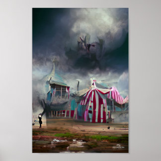 OSCURO CIRCUS fantasía arte ilustracion poster