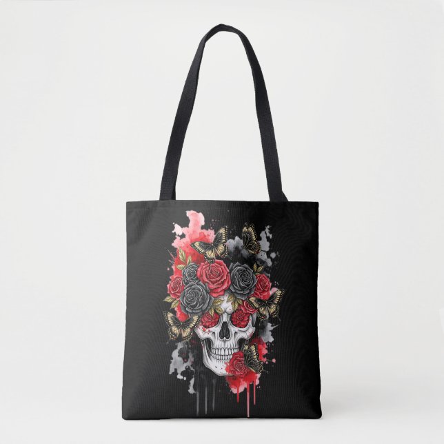 Oscuro legado - Calavera gótica y bolsa de té Rosa (Anverso)