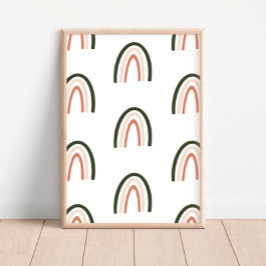 Oscuro Sage Boho llueve Poster de decoración de gu