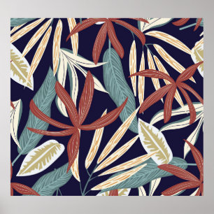 Oscuro tropical: Impresión creativa de planta