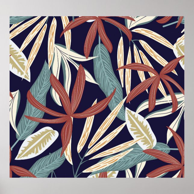 Oscuro tropical: Impresión creativa de planta (Frente)