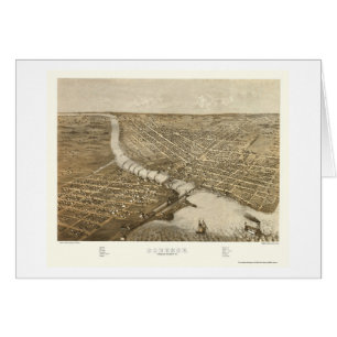 Oshkosh, mapa panorámico de los WI - 1887