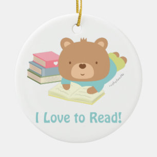 Osito De Peluche Adorable Ama Leer Decoración Para