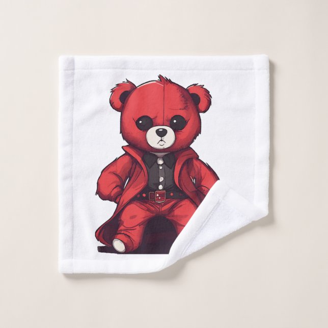 Osito lindo rojo chico (Toallita)