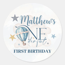 Osito personalizado en pegatinas redondas de globo