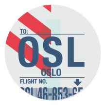Oslo - Etiqueta de viaje adhesivo redondo