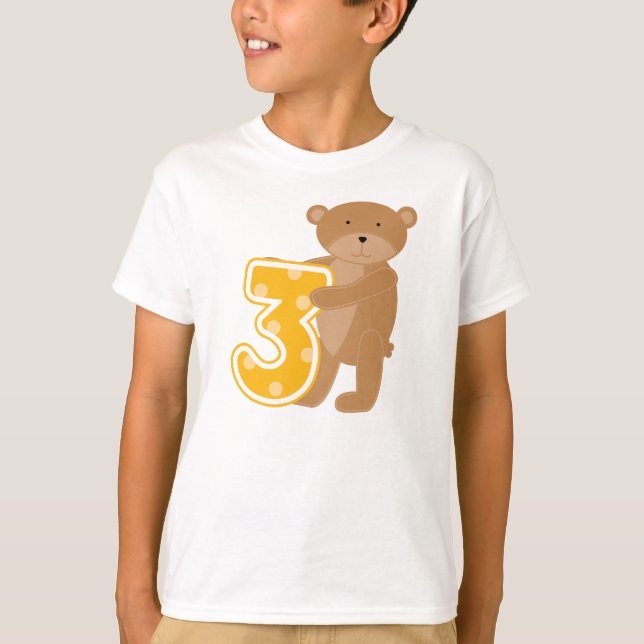 Oso 3.ª camiseta y regalo de cumpleaños (Anverso)