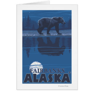 Oso a la luz de la luna - Fairbanks, Alaska