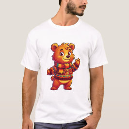 Oso acogedor con suéter nórdico