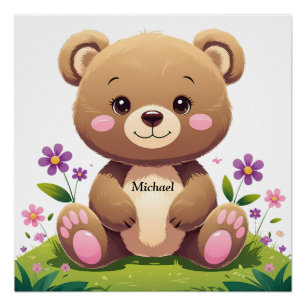 Oso Adorable – Póster Perfecto Brillante para la H