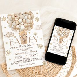 Oso Apenas Espera Invitación de Baby Shower de Inv
