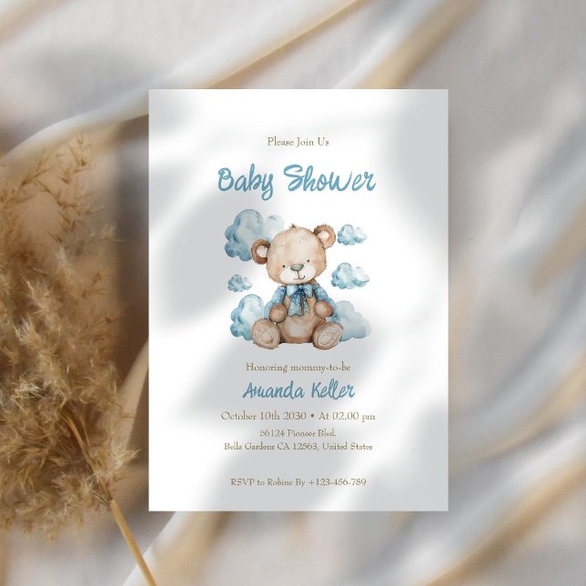 Oso bebé en la invitación de Baby Shower de las nu (Subido por el creador)